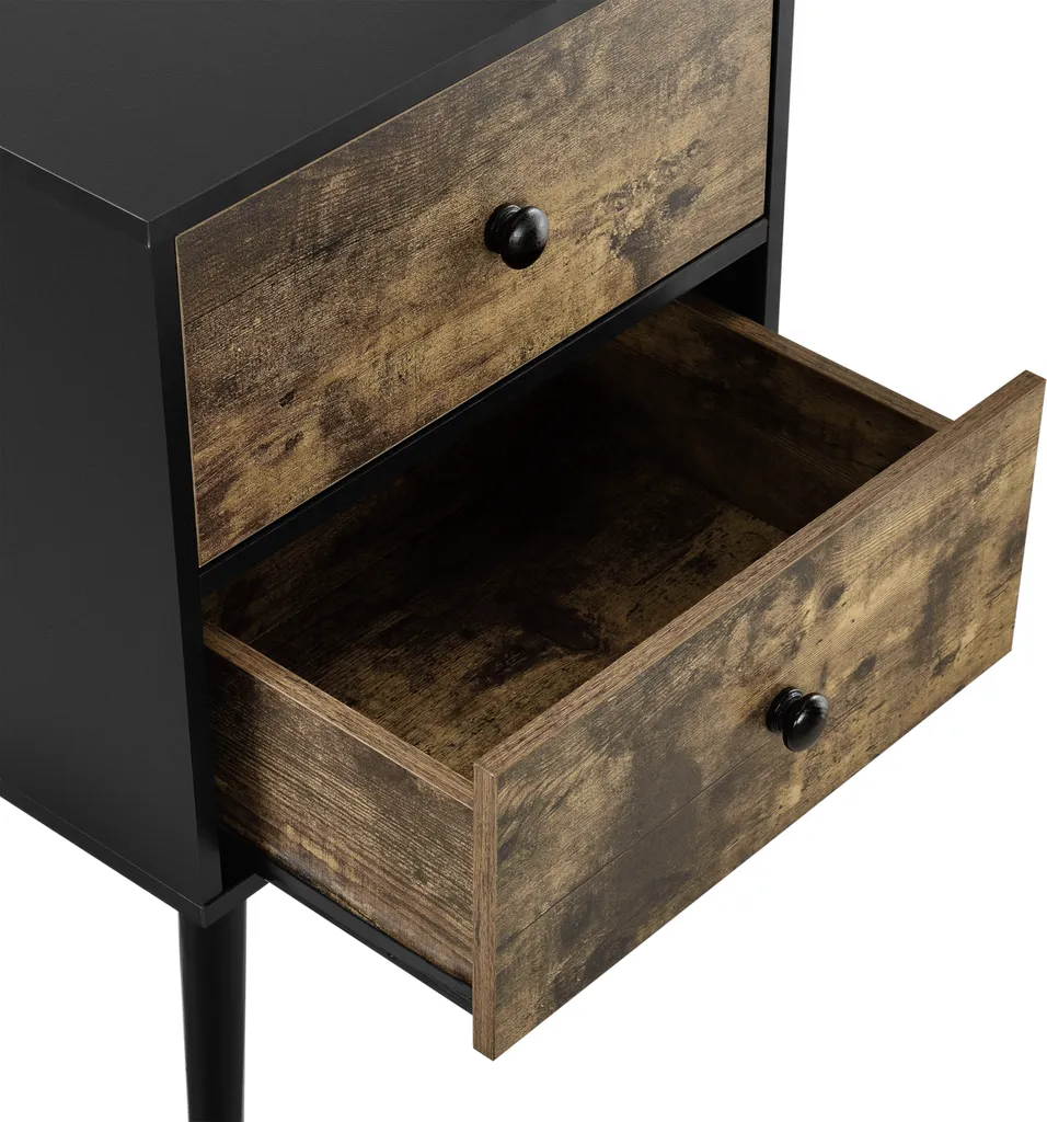 Table de nuit bois pour chambre parentale commode basse style vintage
