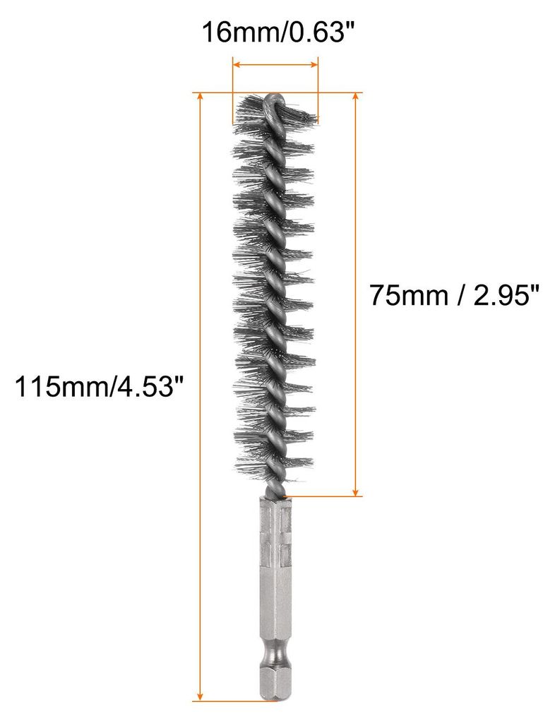 5 Stš¹ck Drahtbš¹rste Bohrmaschine 16mm, Edelstahl Heizungsbš¹rste mit Sechskantgriff 6,35mm, Bohrerreinigungsbš¹rste L?nge 115mm fš¹r Po...