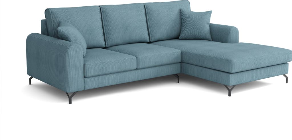 Emoebel24 Ecksofa L-form rechts 250x185x90 cm Nerin blau