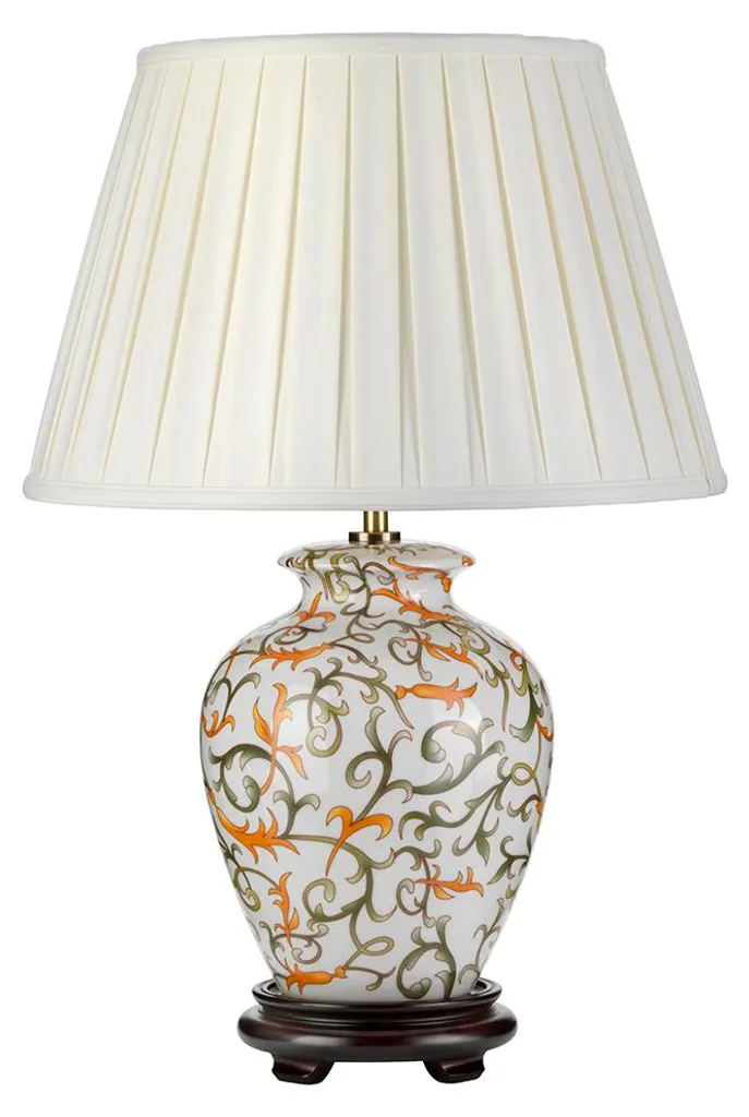 Lampe Soling en céramique et plâtre blanc orange 50 cm Designer's Light
