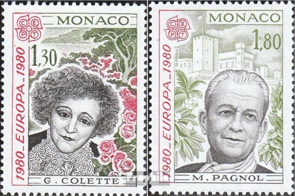 Briefmarken Monaco 1980 Mi 1421-1422 (kompl.Ausg.) gestempelt Persönlichkeiten