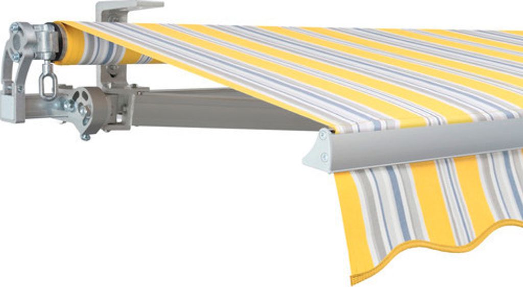 SOLUNA Gelenkarmmarkise Concept 3x2 Stoff Dessin 6292 Gestell Silber E6EV1 eloxiert Antrieb links inkl. Kurbel