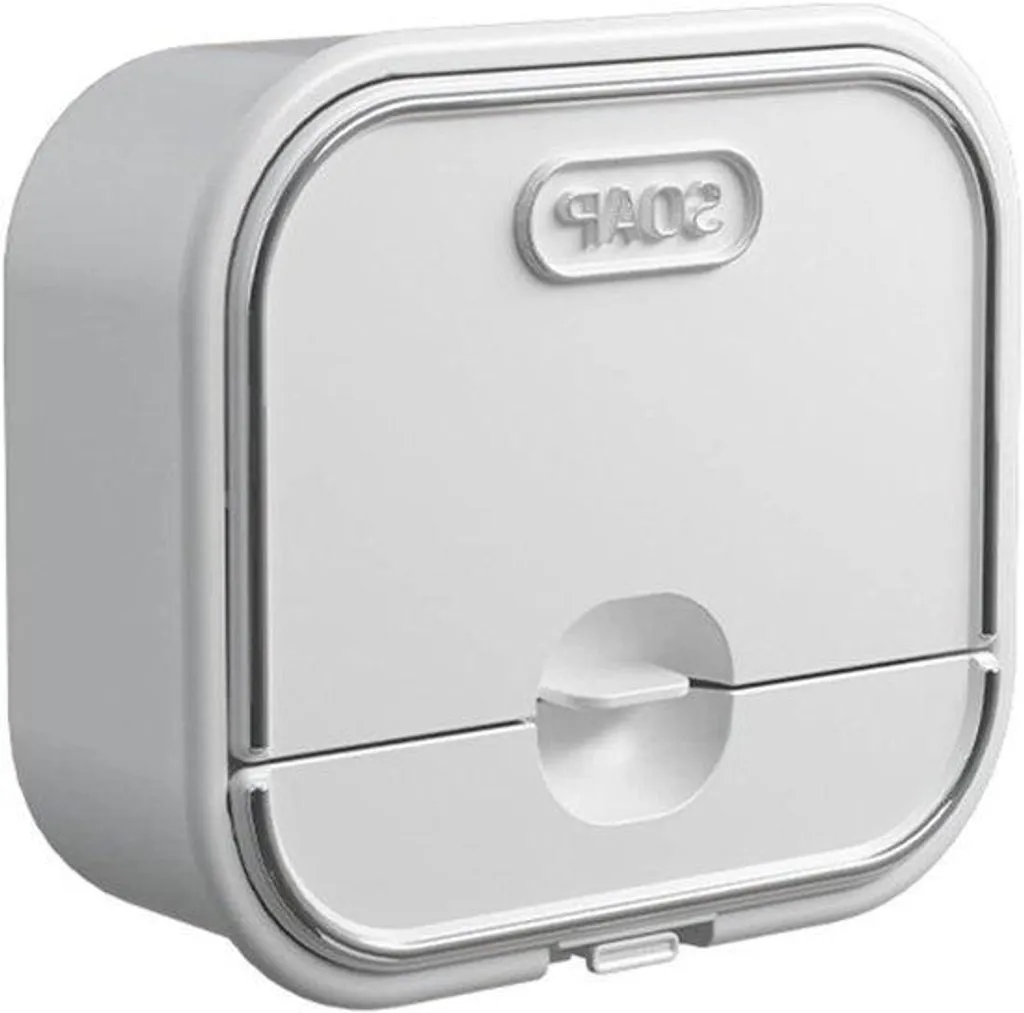 Porte-savon mural blanc avec écoulement lot de 2 support auto-adhésif