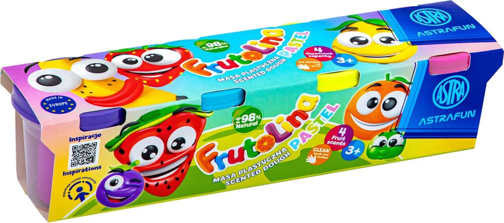 AstraFUN Frutolina Pastell Modelliermasse, 4 x 100g, Farbmix, 336122013