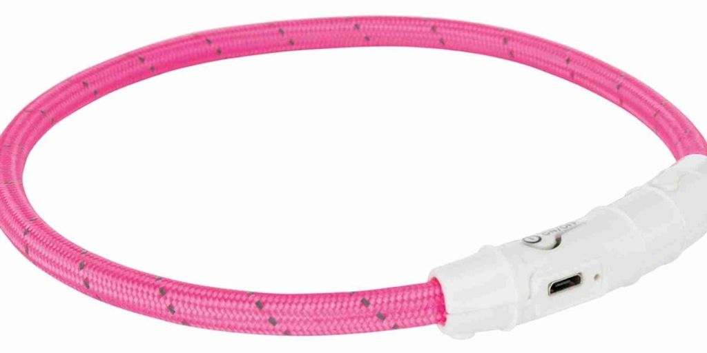 Trixie Flash Leuchtring USB LXL: 65 cm/ø 7 mm, pink
