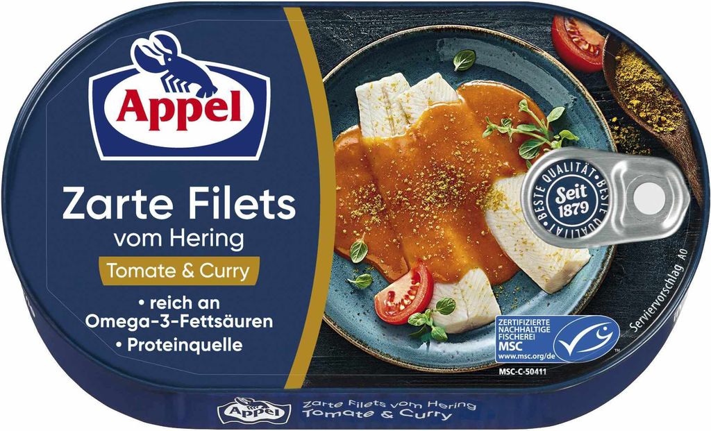Appel Tendres Filets de Hareng Tomate et Curry Epicé 200g Image du produit 