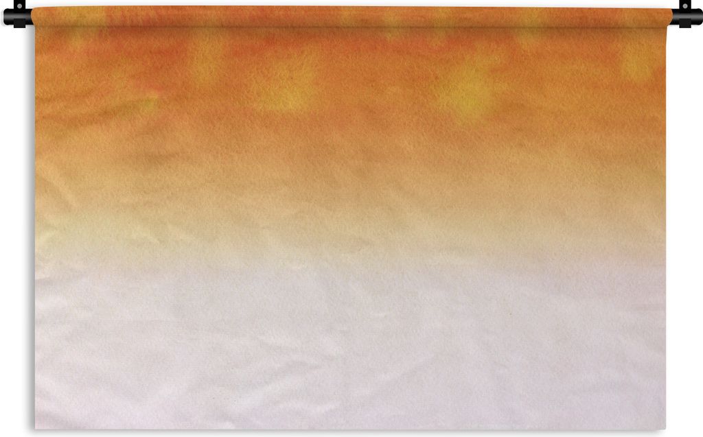 MuchoWow Wandteppich Wandbehang Aquarell - Weiß - Orange 60x40 cm Tapisserie Dekoration Wandtuch - Wanddekorationen