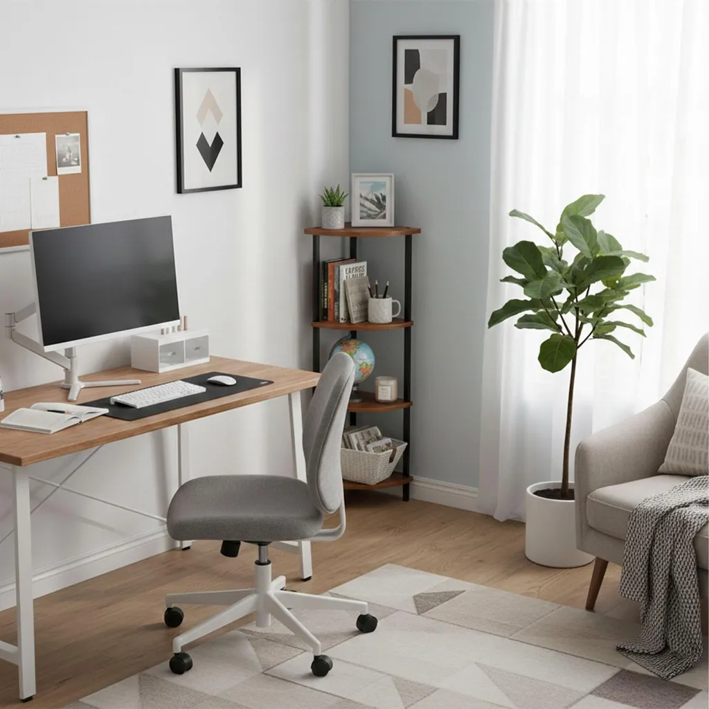Meuble de rangement d'angle 5 étagères bois et métal - Gamme Loft Pro