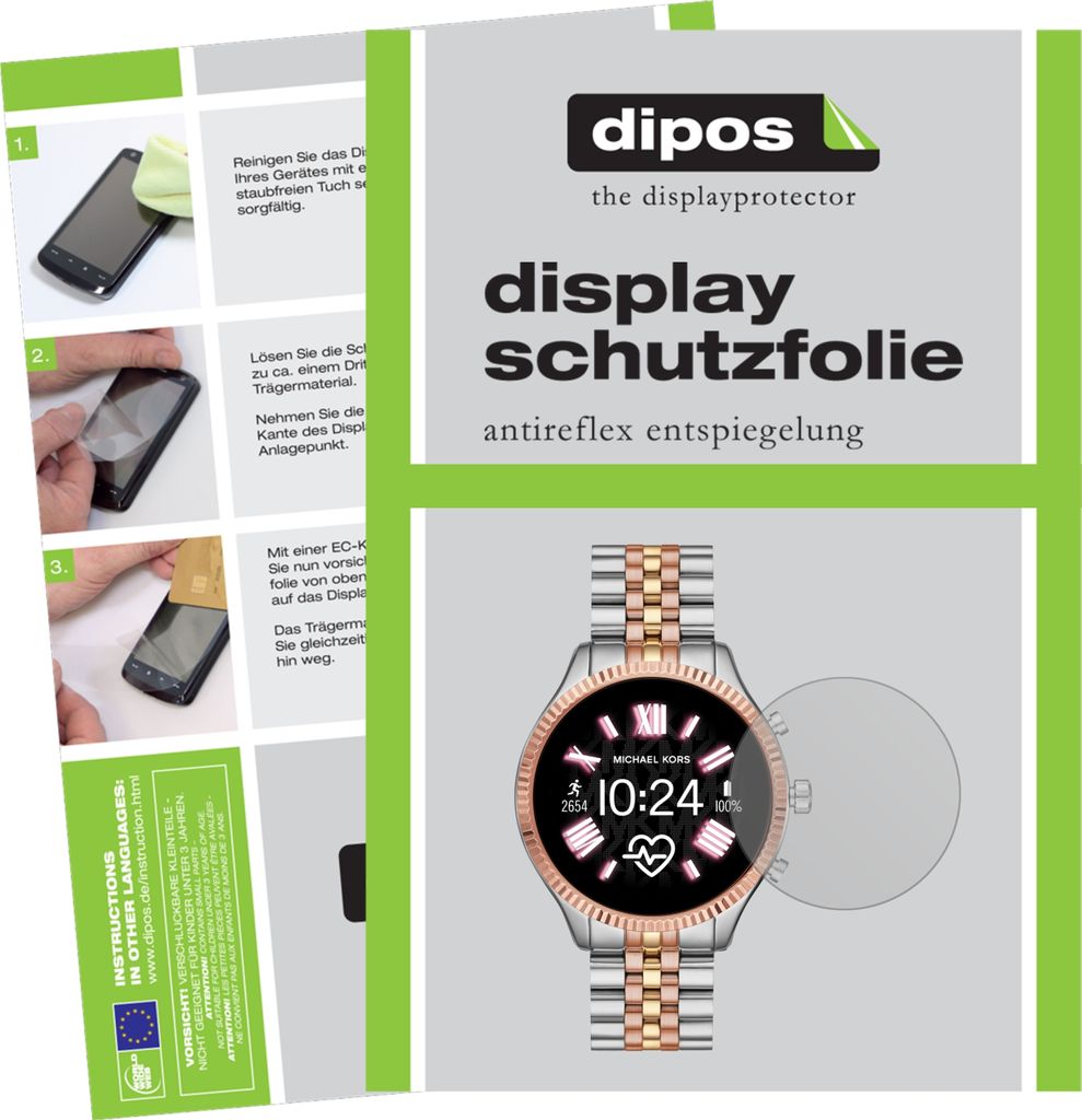 6x Schutzfolie für Michael Kors Lexington 2 matt Displayschutzfolie Folie Display Schutz dipos