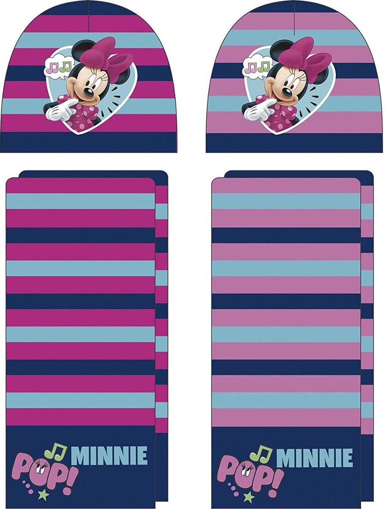 Minnie Maus 2tlg. Winterset Kindermütze Kinderschal Produktbild 