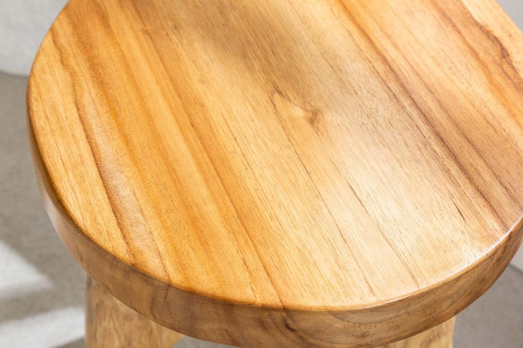 Teakholz-Hocker Rund, 50,8 Cm Hoch – Tauchgefärbt, Als Pflanzenständer Oder Beistelltisch