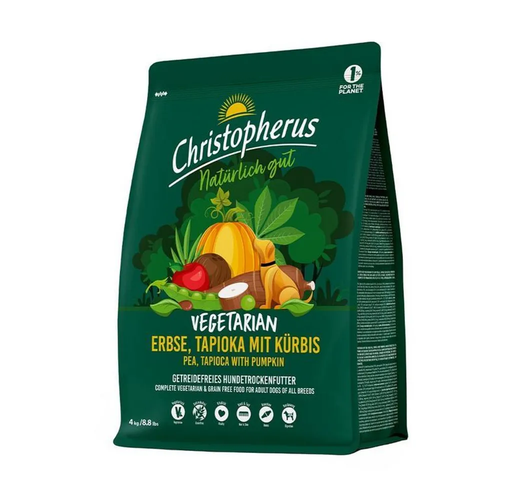 Christopherus Végétarien Pois et Citrouille Croquettes sans Gluten 4kg