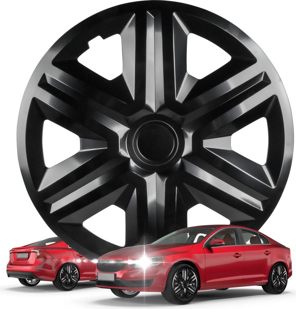 WALSER Premium Radkappen Shadow, 4er Set Radkappen Auszeichnung *, Radzierblenden 14 Zoll, Radblenden für Alufelgen Stahlfelgen, Auto Radzierblend...