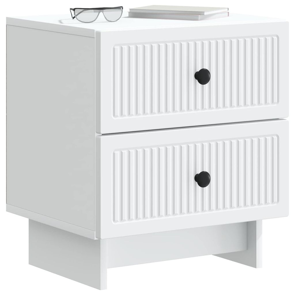vidaXL Nachttisch 2 pcs Weiß 43 x 34,5 x 47,5 cm Holzwerkstoff