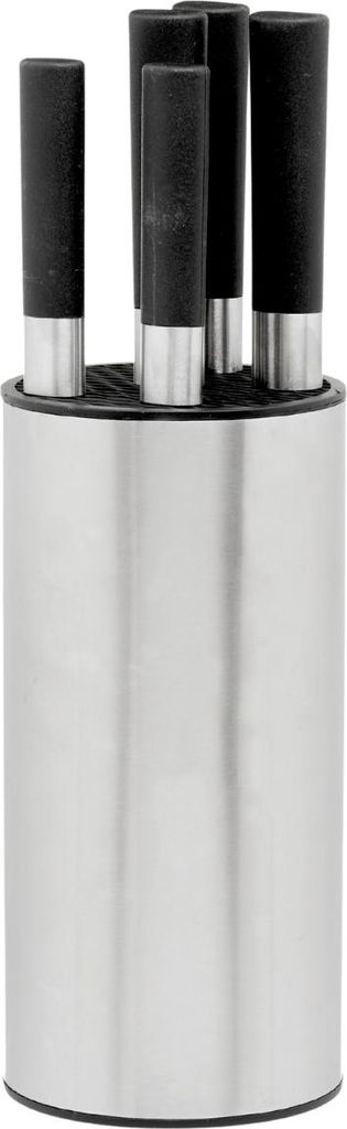 KINVARA | Messerblock - 36 x 11 cm - silber - Set mit 5 Messern im Block - oval