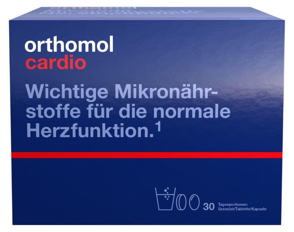 Orthomol Cardio - Mikronährstoffe für die normale Herzfunktion - mit Omega-3-Fettsäuren und Vitamin B1 - Granulat/Tabletten/Kapseln, 30 St. Tage...