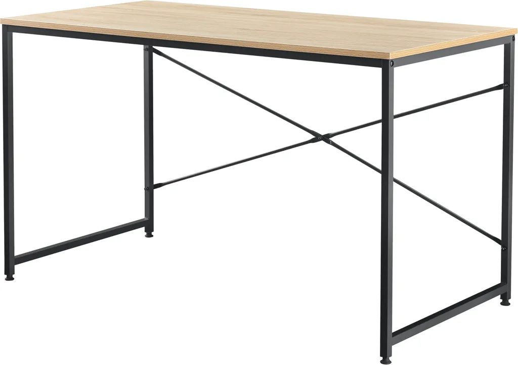 Bureau aspect chêne 120x60 cm - Table de PC avec finition bois naturel