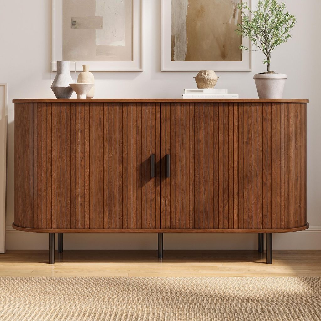 Merax Sideboard mit Schiebetüren und 4 Innenfächer, Kommode Produktbild 
