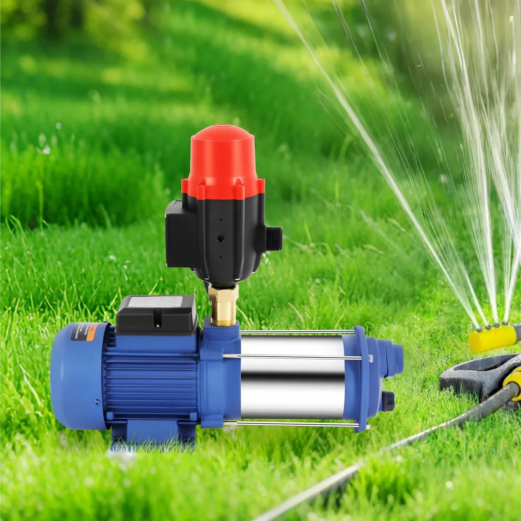 Pompe à eau de surface 3,5 CV bleue avec régulateur de pression jardin
