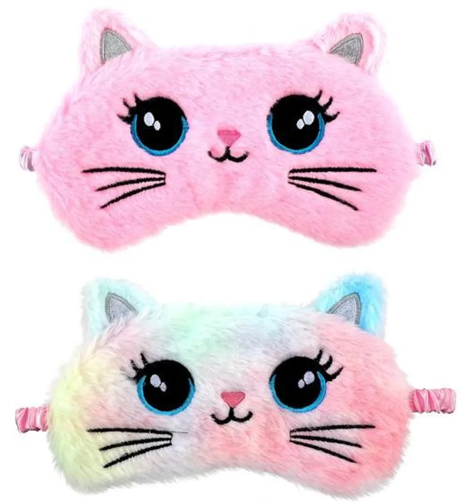Masque de nuit en peluche pour enfant, bandeau souple animaux lot de 2