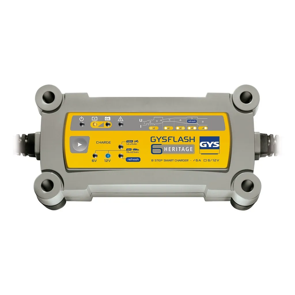 Caricatore GYS FLASH HERITAGE 6A 029538 Professionale 12V 6V IP65