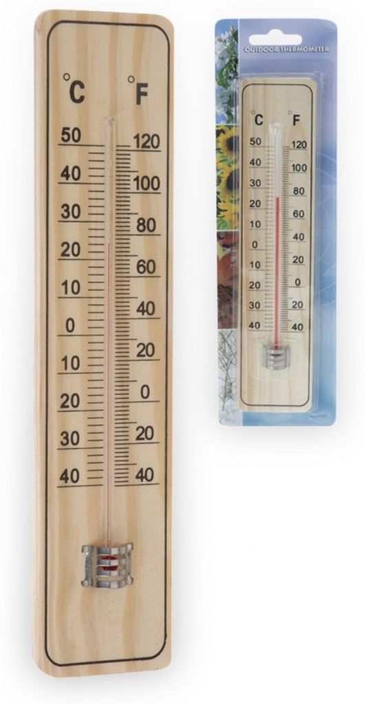 5x Holzthermometer Thermometer Gartenthermometer Analog aus Holz für Innen  und Außen