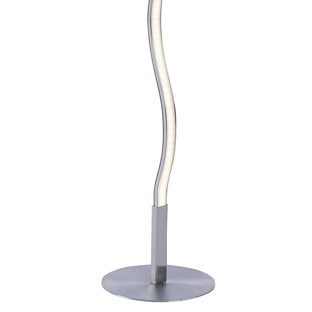 Lampadaire Design Vague Argenté avec LED Intégrées 120cm - Forme Incurvée - 19