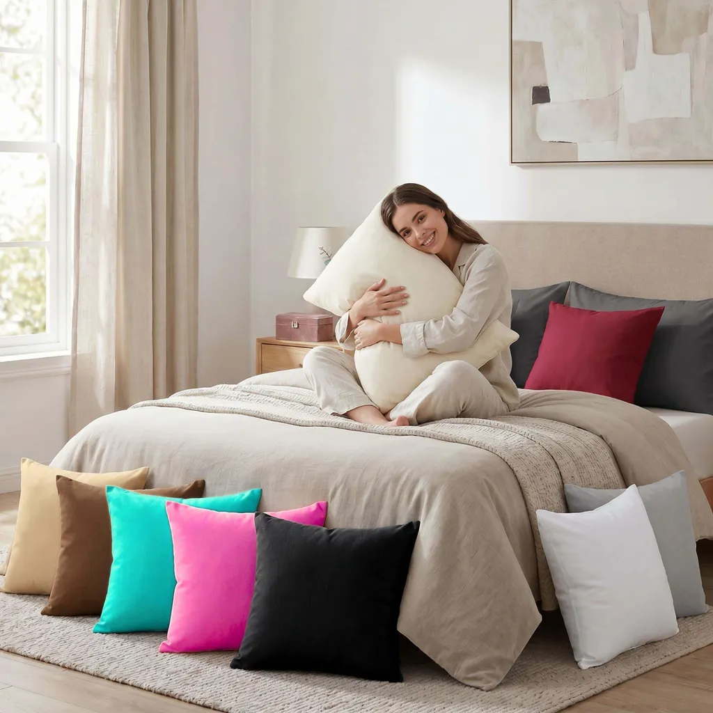 Kissenbezug 80x80 cm Creme | 100% Baumwolle