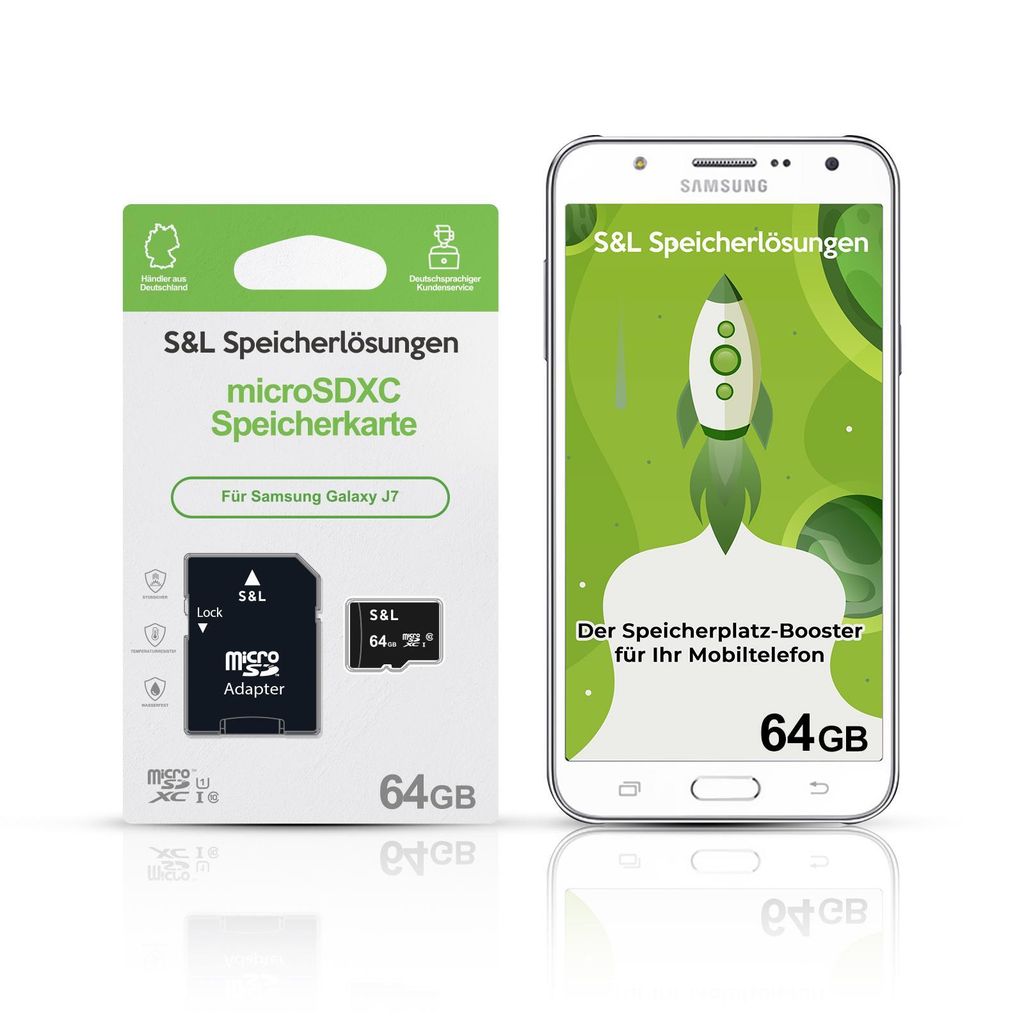 microSD Speicherkarte S&L für Samsung Galaxy J7 - Speicherkapazität: 64 GB