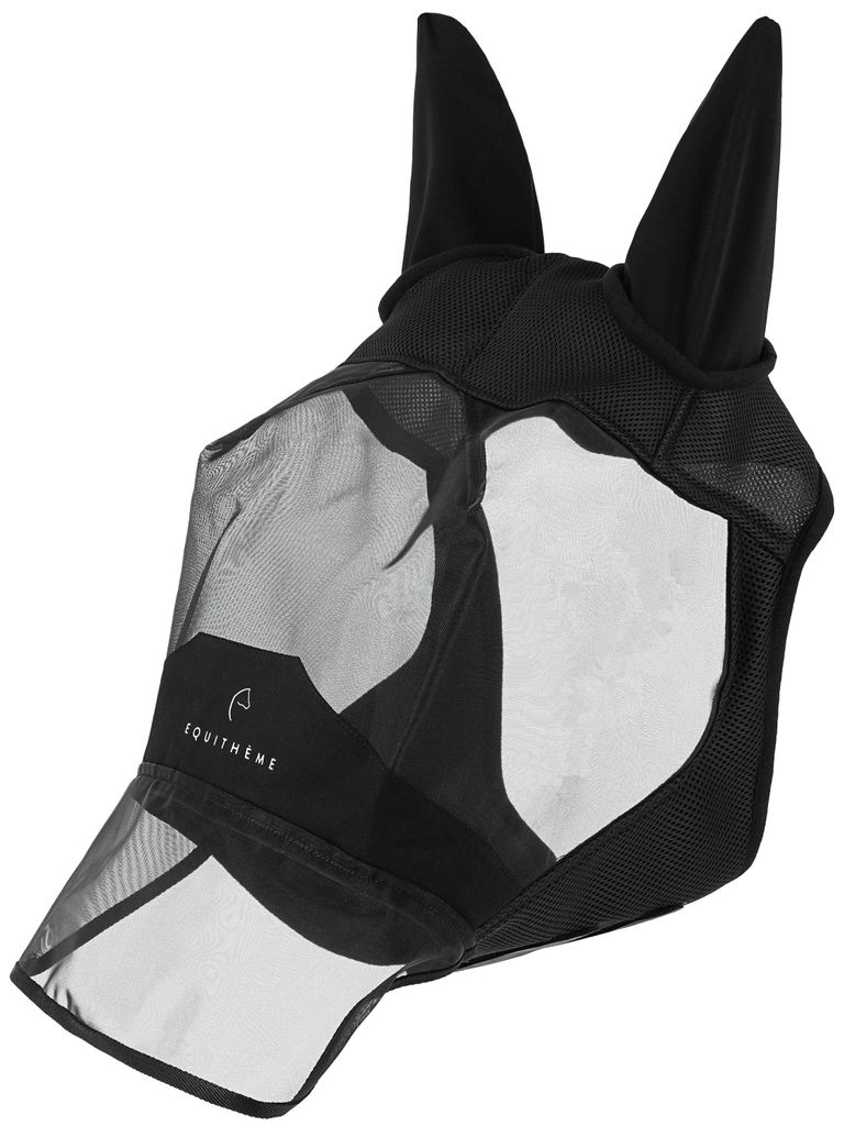Equitheme Mesh Fliegen-/UV-Maske + Nase Fliegenmaske, Größe:L/Warmblutgröße