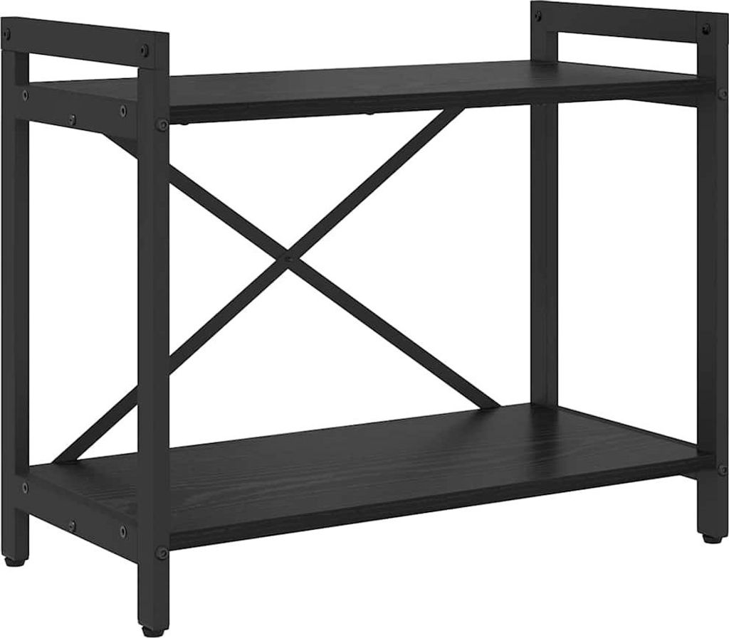 Bücherregal Schwarz Eichen-Optik 60 x 30 x 50 cm Holzwerkstoff