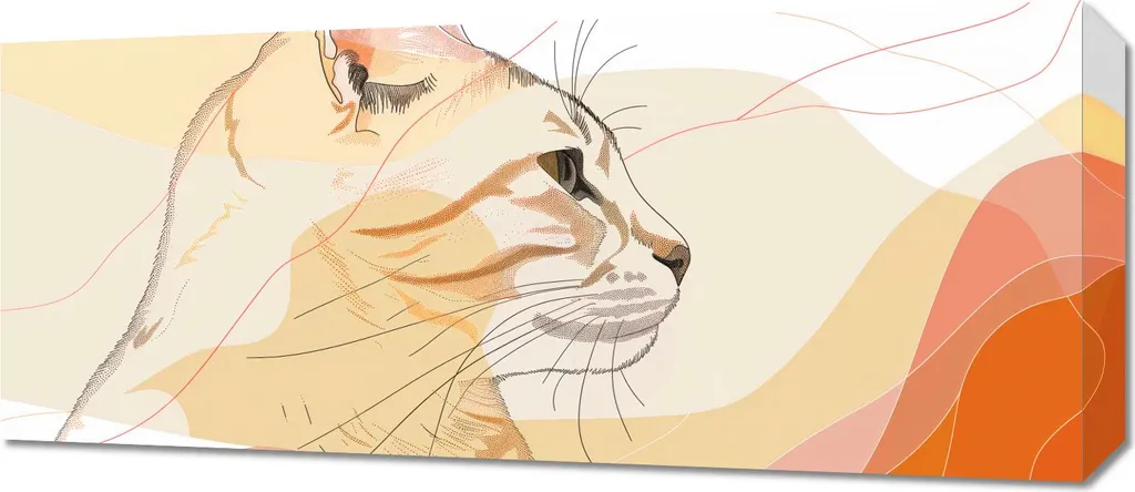 Décoration Murale Chat 70x30 cm - Image sur Toile Profil de Félin
