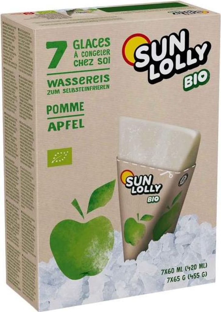 Sun Lolly Glace à l'eau à congeler goût pomme7pcs Image du produit 