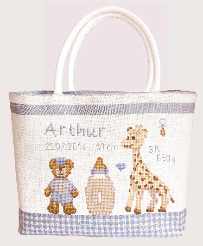 Kit Broderie Point de Croix Sac à Main Enfant Bleu Le Bonheur des Dames