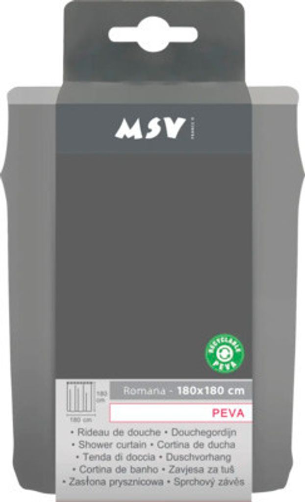 Duschvorhang MSV ROMANA 180 x 180 cm dunkelgrau 149510 Produktbild 3