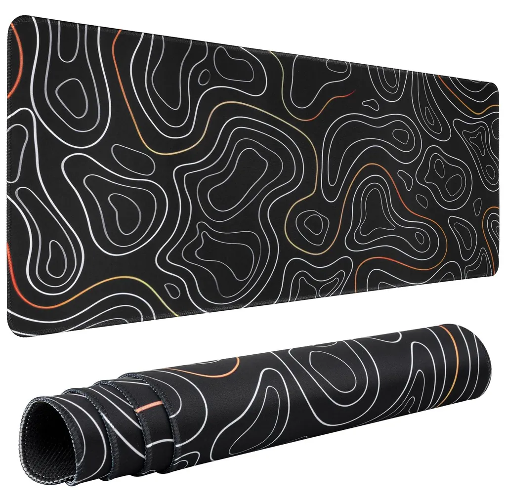 Grand tapis de souris gaming Terrain dégradé avec bords cousus XXL