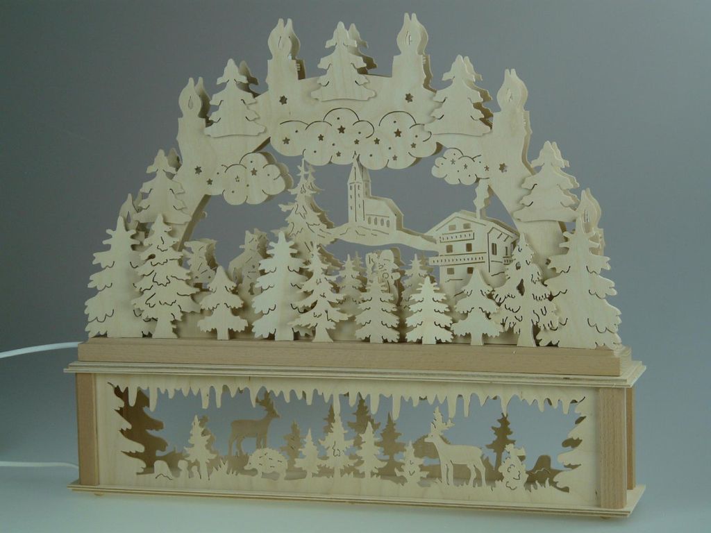 Original Erzgebirgischer Marken Schwibbogen Lichterbogen 50 x 43 cm K50-B_133