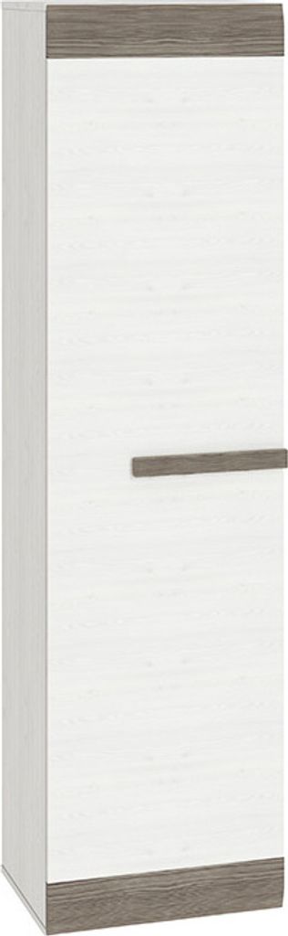 Büro - Schrank schmal, Farbe: Kiefer Weiß / Grau - Abmessungen: 202 x 54 x 40 cm (H x B x T)