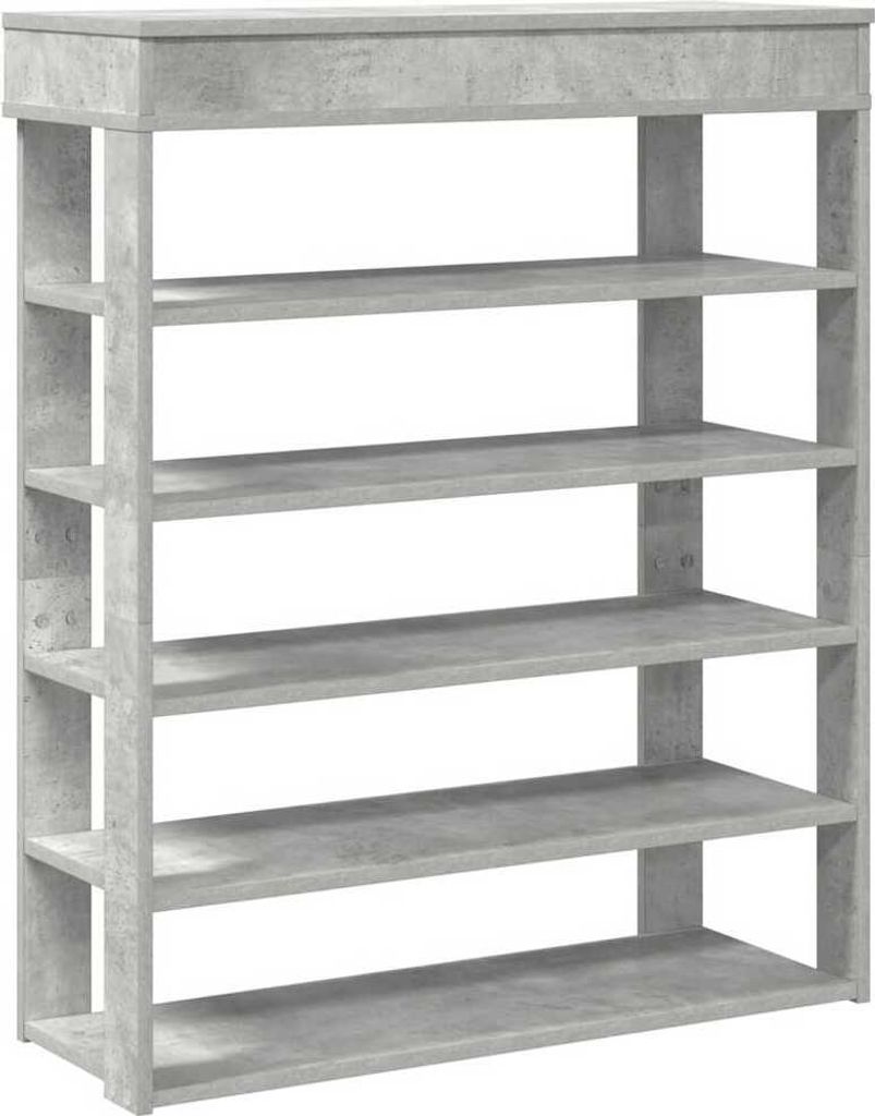 Schuhregal Betongrau 80x30x98 cm Holzwerkstoff