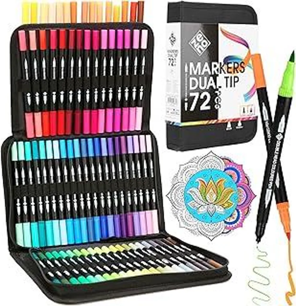 ZENO 72 Pennarelli per Adulti - Set Regalo Lettering e Disegno