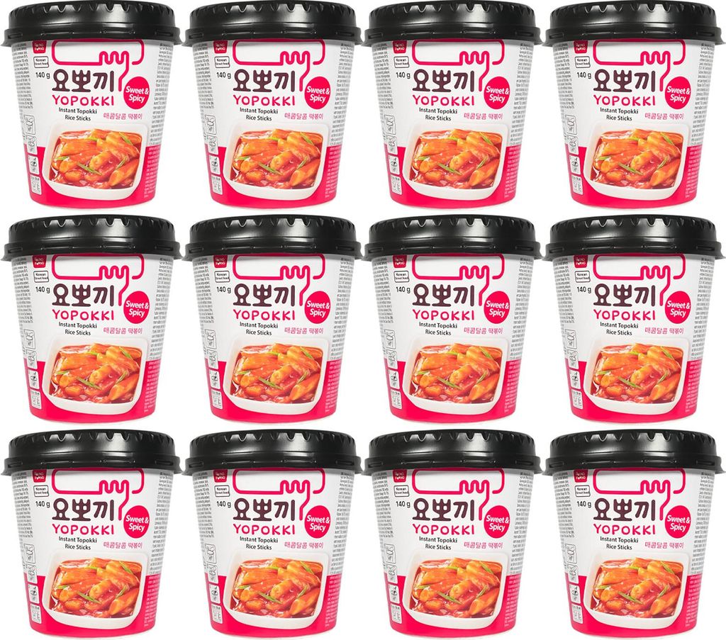 Yopokki Topokki Instant Rice Sticks Sweet&Spicy 12x140g Produktbild 