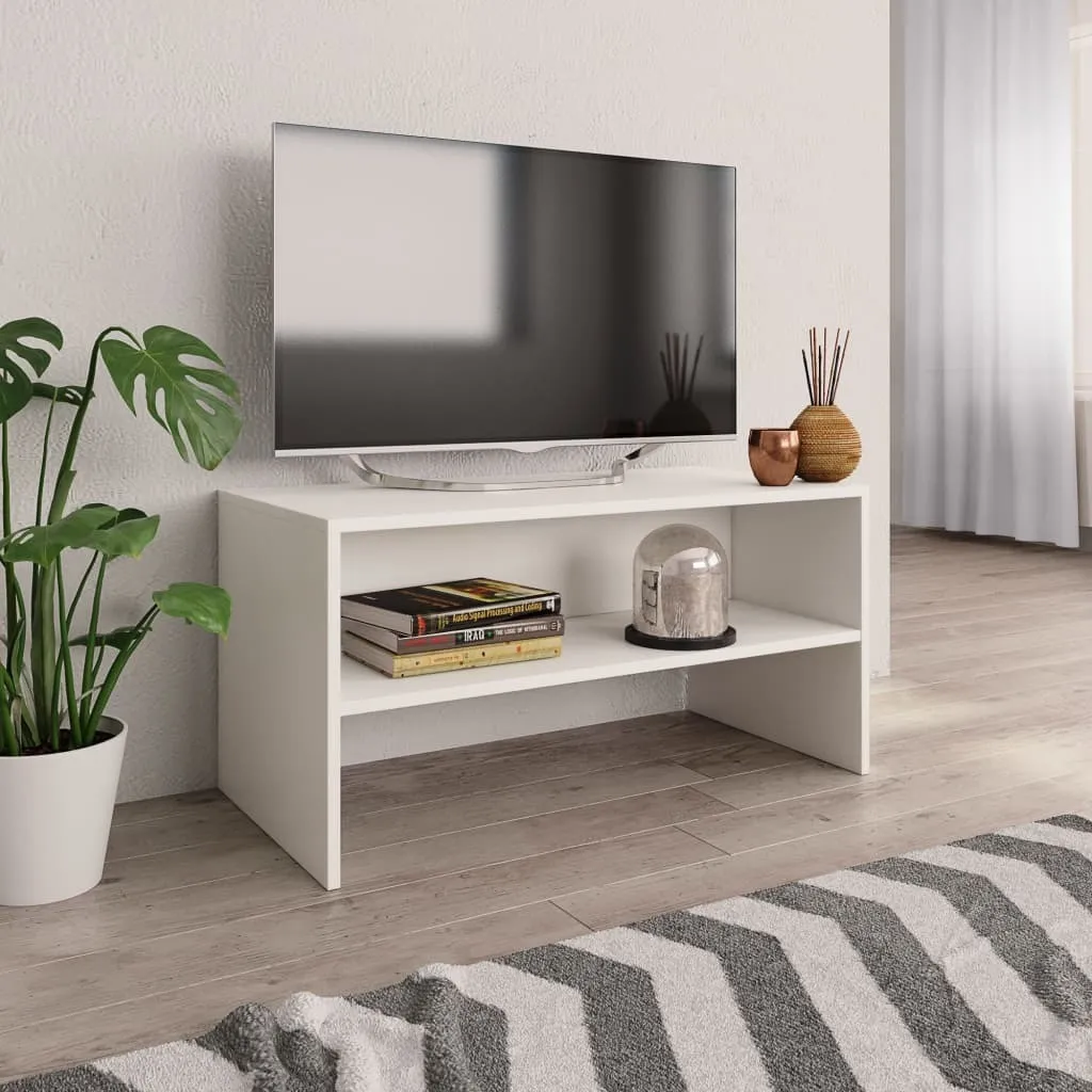 The Living Store Mobile TV bianco 80x40x40cm Materiale legno