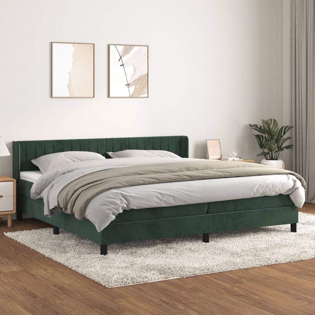 Maison Exclusive - Boxspringbett mit Matratze Dunkelgrün 200x200 cm Samt