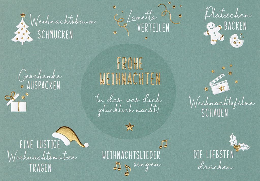 Weihnachten Unverpackt Glückwunschkarte im Format 116 x 166 cm mit U