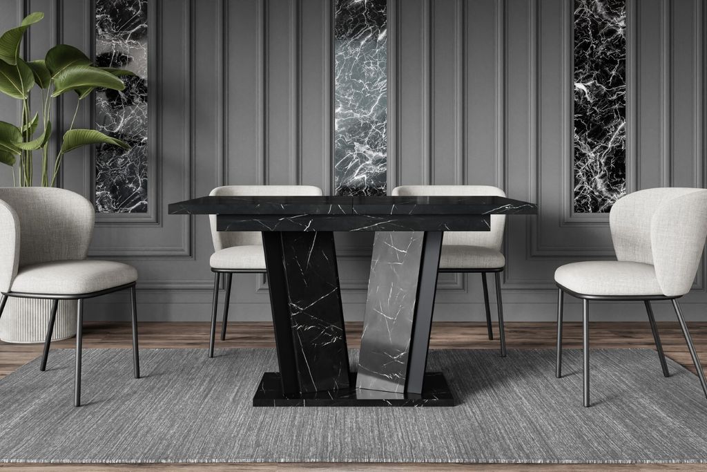 ALTDECOR Esstisch ausziehbar, ideal als Küchentisch, Esszimmertisch - oder Wohnzimmertisch, solide Konstruktion aus Möbelplatte, 120 -160x80x75 c...
