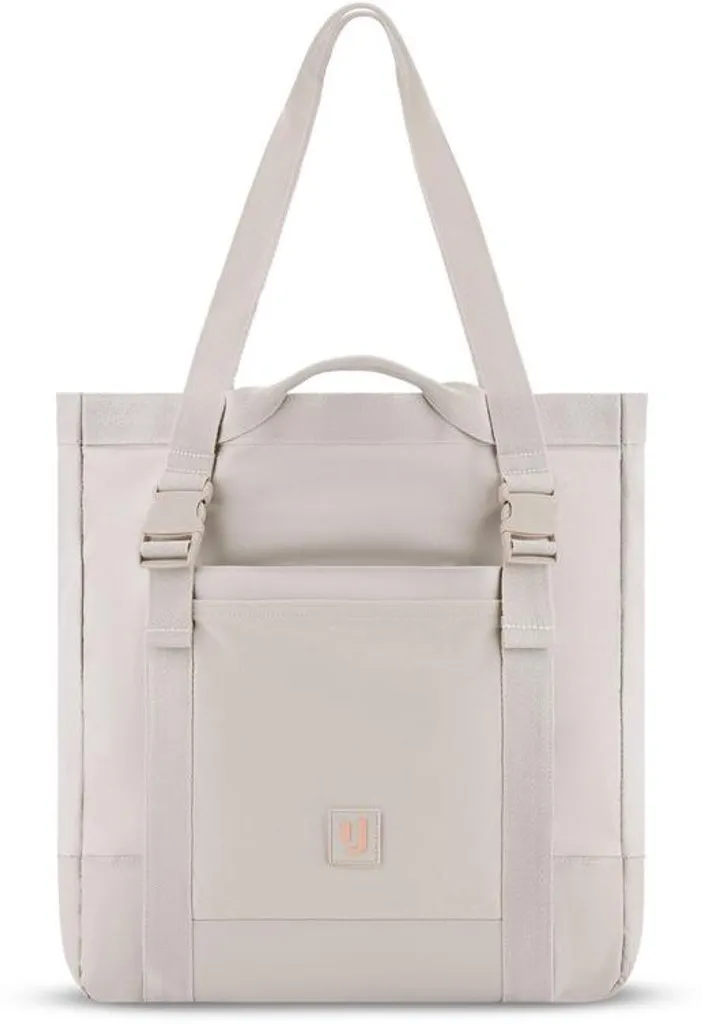 Grand sac fourre-tout imperméable beige - Cabas de ville mixte polyvalent