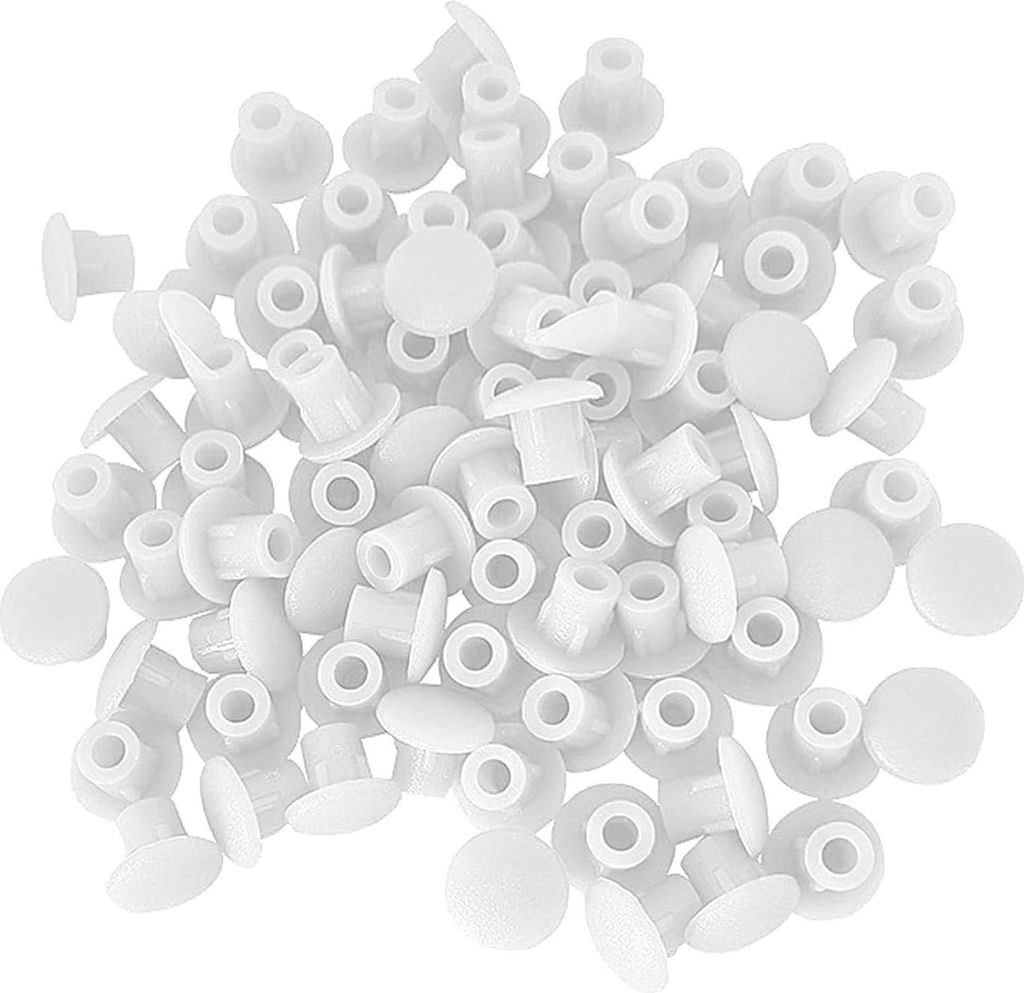 300x Bohrloch Abdeckkappen 5mm Weiß Abdeckkappen für Produktbild 