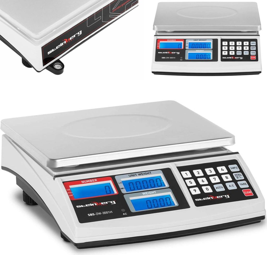 Waga Kontrolna Zliczająca Sztuki Sbs-Zw-3001H Lcd Do 30Kg Zdjęcie produktu 