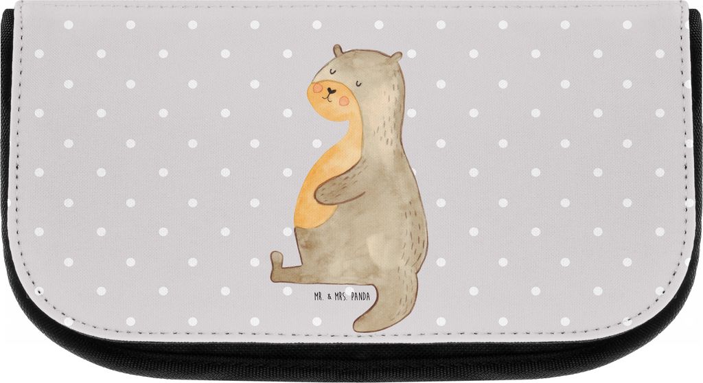 Mr. & Mrs. Panda kosmetiktäschchen Otter Bauch - Grau Pastell - Geschenk, Sportmuffel, Make-up Organizer, Essen. Foodlover, dick, Schminktasche, K...