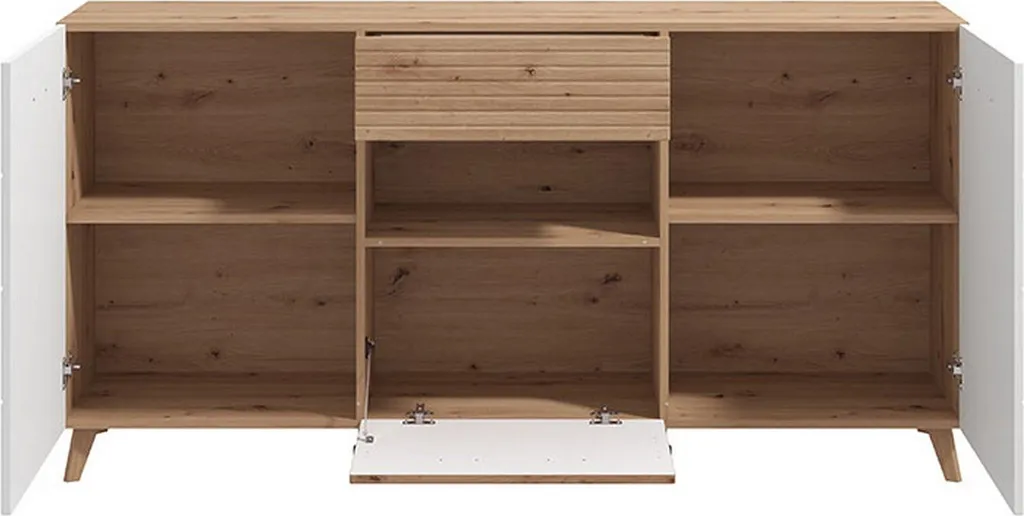 Buffet Blanc Morlupo 173 cm - Meuble de Rangement à Tiroir Haute Qualité